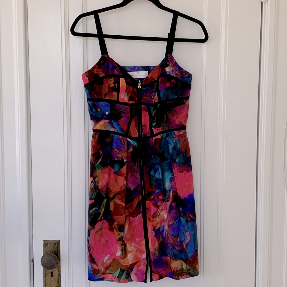 Bright floral 100% silk dress